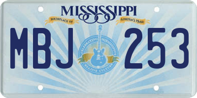 MS license plate MBJ253
