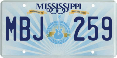 MS license plate MBJ259