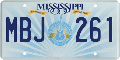 MS license plate MBJ261
