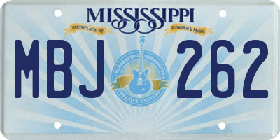 MS license plate MBJ262