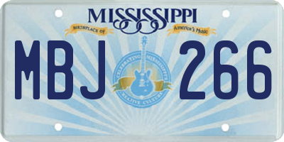 MS license plate MBJ266