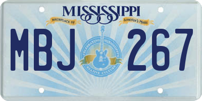 MS license plate MBJ267