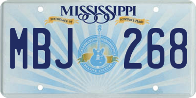 MS license plate MBJ268