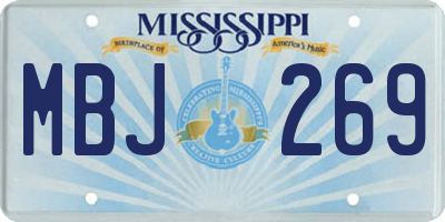 MS license plate MBJ269