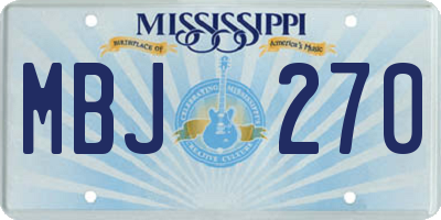 MS license plate MBJ270