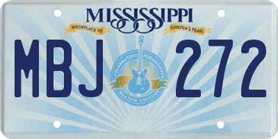 MS license plate MBJ272
