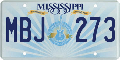 MS license plate MBJ273
