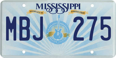 MS license plate MBJ275