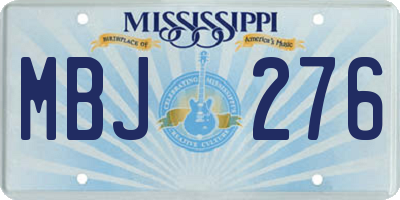 MS license plate MBJ276