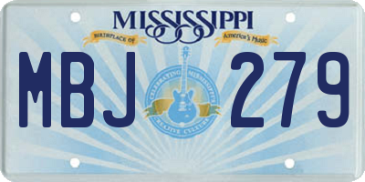 MS license plate MBJ279