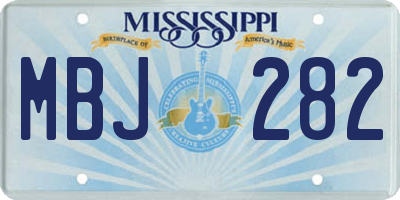 MS license plate MBJ282