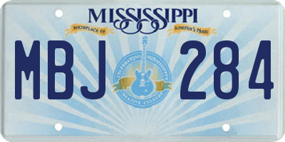 MS license plate MBJ284