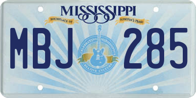 MS license plate MBJ285