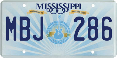 MS license plate MBJ286