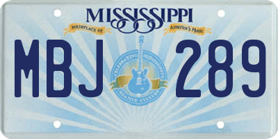MS license plate MBJ289