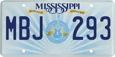 MS license plate MBJ293