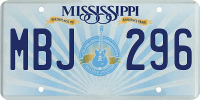 MS license plate MBJ296