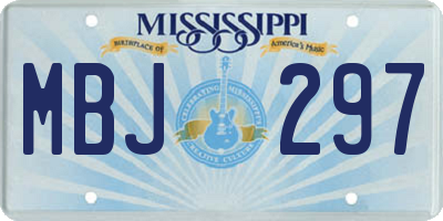 MS license plate MBJ297