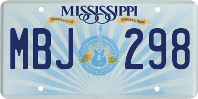 MS license plate MBJ298