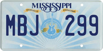 MS license plate MBJ299
