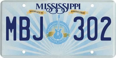 MS license plate MBJ302