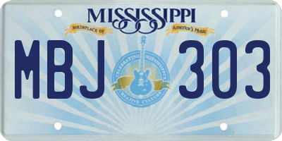 MS license plate MBJ303