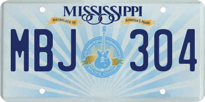 MS license plate MBJ304