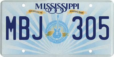 MS license plate MBJ305