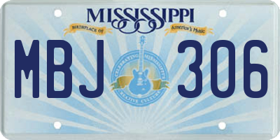 MS license plate MBJ306