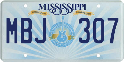 MS license plate MBJ307
