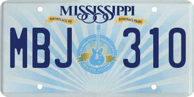 MS license plate MBJ310