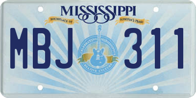 MS license plate MBJ311