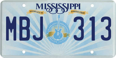 MS license plate MBJ313