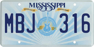 MS license plate MBJ316