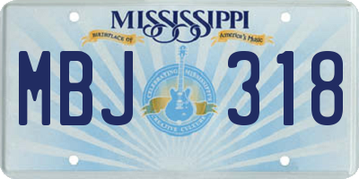 MS license plate MBJ318