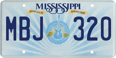 MS license plate MBJ320