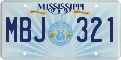 MS license plate MBJ321