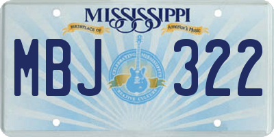 MS license plate MBJ322