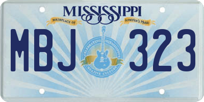 MS license plate MBJ323