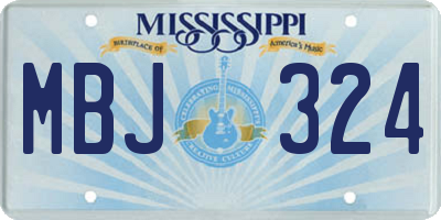 MS license plate MBJ324