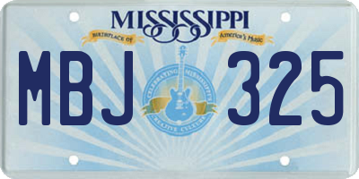 MS license plate MBJ325