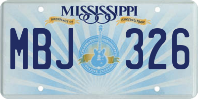 MS license plate MBJ326