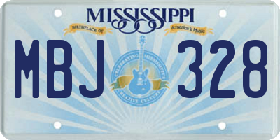 MS license plate MBJ328