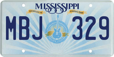 MS license plate MBJ329