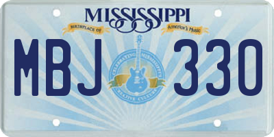 MS license plate MBJ330
