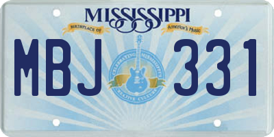 MS license plate MBJ331