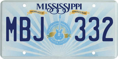 MS license plate MBJ332