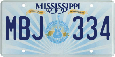 MS license plate MBJ334