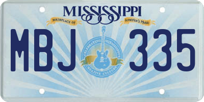 MS license plate MBJ335
