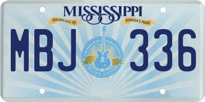 MS license plate MBJ336